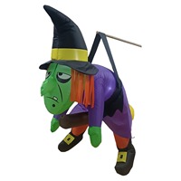 Figurine gonflable d'Halloween de 1,2 m avec lumières LED pour décoration extérieure, thème sorcière, à suspendre pour jardin ou fête