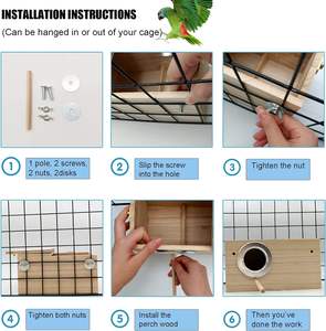 Şeffaf Parakeet yuvalama kutusu levrek ahşap kuş kafesi ev için Parrotlets hayvan tasarım Pet House - Product Image 4
