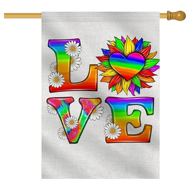 Último diseño Fabricación Venta al por mayor Homosexual Bisexual Rainbow House flag Pansexualidad Transgénero Gay Pride House Flag