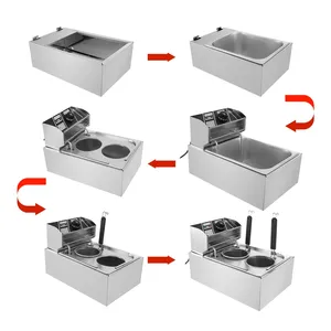 1500W macchina da <span class=keywords><strong>cucina</strong></span> multiuso nuova condizione di Pasta per tagliatelle Spaghetti gnocchi <span class=keywords><strong>snack</strong></span> fritti con due cestini - Product Image 4