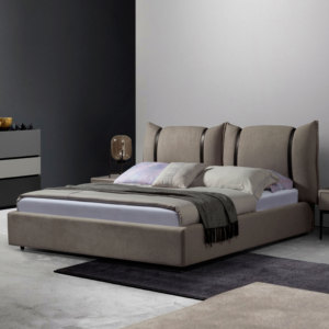 Lit king-size inclinable de luxe moderne de conception italienne, meubles en bois simple et double rembourrés, contreplaqué, cuir, <span class=keywords><strong>chambre</strong></span> à coucher - Product Image 2