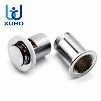 Vanne de vidange escamotable blanche pour lavabo, G 1 1/4, corps fileté rond avec siphon anti-odeur en laiton à clic-clac