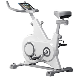 Vélo d'exercice magnétique vertical, équipement de fitness d'intérieur, cycle d'entraînement portable pour la maison avec moniteur de fréquence cardiaque, noir et blanc - Product Image 2