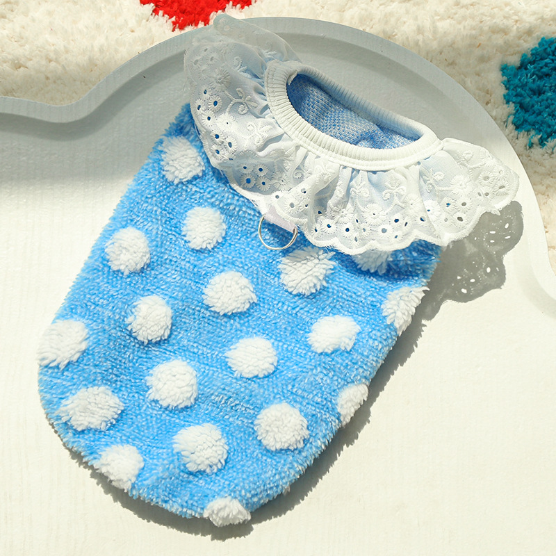 503 Dentelle à pois bleus