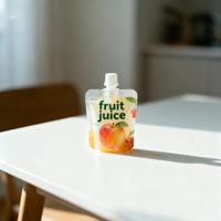 Emballage debout personnalisé avec couvercle anti-fuite en matériau composite, bec verseur, qualité alimentaire, remplissage à chaud, purée de fruits, jus, gelée, boisson