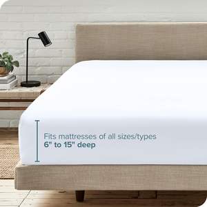 Bare Home Queen Size Premium 1800 microfibre Ultra-doux drap de fond ajusté hôtel de luxe poche profonde Durable Long décor à la maison - Product Image 6