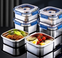 Récipient de stockage d'aliments sous vide en acier inoxydable Boîte de rangement de cuisine scellée pour garder les aliments frais