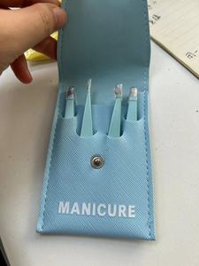 Outils à sourcils classiques 4 pinces à sourcils noires en acier inoxydable avec sac en cuir - Product Image 2