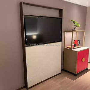 3 Star Hotel Twin Bedroom Furniture <b>Sets</b> With Wooden Bed Frame Headboard Nightstand TV Cabinet Work Desk Wardrobe & <b>Side</b> <b>Table</b> - Product Image 3
