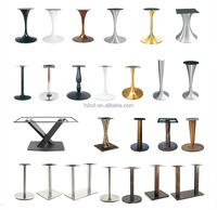 Quincaillerie accessoires de meubles pieds de table à chevalet en acier inoxydable poli pied de table basse rond en acier inoxydable brossé