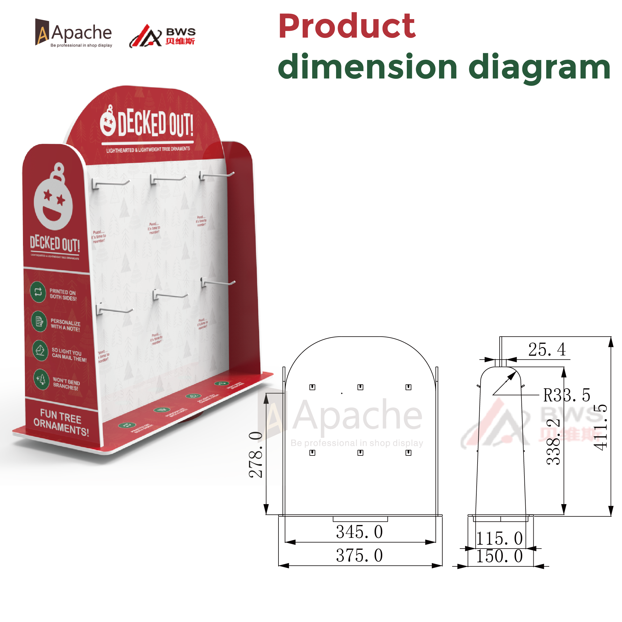 Customized Table Top Rotating Acrylic Pvc Wood Display Stand Counter Display Rack for Jewelry & Gifts & Keychain Retail Stores — view 2