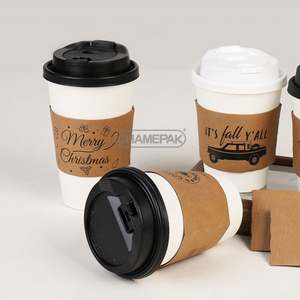 Manchons de gobelets jetables pour boissons chaudes et froides, biodégradables, à double paroi, avec logo personnalisé - Product Image 4