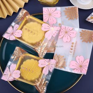 Custom Heat Seal Gold Foil Sealed Snack Pouches Individually Wrapped Mooncake Biscuit Packaging <b>Bag</b> With Tear Notch - Product Image 2