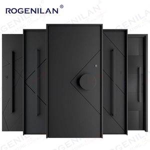 Puerta <span class=keywords><strong>de</strong></span> entrada delantera <span class=keywords><strong>de</strong></span> <span class=keywords><strong>aluminio</strong></span> para exteriores Rogenilan House, <span class=keywords><strong>puertas</strong></span> principales <span class=keywords><strong>de</strong></span> seguridad <span class=keywords><strong>de</strong></span> metal <span class=keywords><strong>de</strong></span> acero personalizadas con cerradura inteligente - Product Image 2