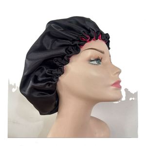 Double Layer Digital Printing Customized Logo Breathable Satin Bonnet Tie <b>Band</b> Bag Hat Women's Nightcap for Curly Hair <b>Wig</b> - Product Image 4