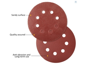 프리미엄 5인치 125mm 알루미늄 산화물 훅앤루프 샌딩 디스크 사포 디스크 (재료 제거 및 재표면화용) - Product Image 4