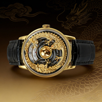 Montre pour homme avec cadran gravé en 3D, design innovant et unique, lumineuse, étanche, entièrement automatique, mécanique