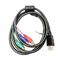 Cable hdmi a RCA macho a 3rca, Adaptador convertidor de componente AV para HDTV (sin función de conversión de señal), color negro
