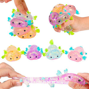 Squishy de animales con forma de caramelo de malta, el más vendido transfronterizo: salamandra, capibara realista y garra de gato pintada en oro de dibujos animados - Product Image 4