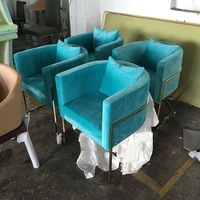 Chaise de salle à manger ergonomique STAR moderne en velours rembourré avec structure en métal doré stable et durable pour la maison, le bureau, le salon et la salle de séjour
