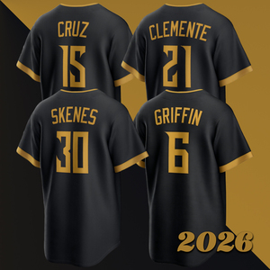 Maglia da Baseball Uomo 2026 <span class=keywords><strong>City</strong></span> Connect 30 Paul Skenes Cucita, Roberto Clemente Konnor Griffin Oneil Cruz Spedizione Veloce - Product Image 1