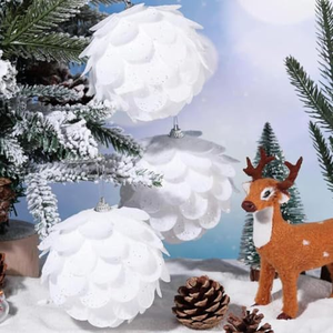Xmas Shatterproof Custom Christmas Ball logo Design 8cm 3pcs/box Foam Christmas Ball White Hanging Christmas Ball <b>Tree</b> <b>Ornaments</b> - Product Image 3