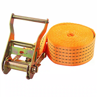 Sangle d'arrimage à cliquet sans crochet de 3 tonnes et 2 pouces avec cliquet galvanisé et sangle en polyester pour la sécurisation des charges de camion