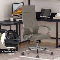Chaise de bureau ergonomique contemporaine personnalisable en cuir PU, pivotante, pour visiteur, patron, ou direction, avec soutien lombaire, pour la maison ou le bureau