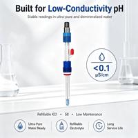 Elektroda pH Air Ultra Murni, Transmitter Analisa pH Online, Media Konduktivitas Rendah 0-80 Derajat Celcius, Sensor Konektor S8, OEM ODM