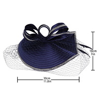 Chapeau élégant Kentucky Derby très tendance, fascinateur en satin coloré, chapeau de photographie camouflage, chapeau d'église avec voile pour femme