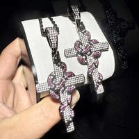 Collier vintage en forme de croix de serpent, serti de zircon, bijoux streetwear en stock