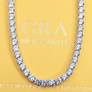 Cadena de Tenis de Plata de Ley S925 con Diamantes de Moissanita de 5 mm, Estilo Hip Hop, de 7 a 26 Pulgadas - Product Image 3
