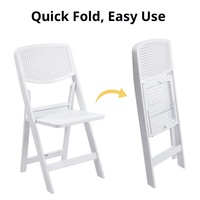 Chaise pliante en plastique robuste blanche, portable, pour banquets, événements, fêtes, maison, intérieur, extérieur, mobilier