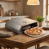 Barbecue portable en acier inoxydable avec revêtement en poudre pour le camping en plein air, four à pizza au bois