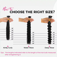 Extensions de cheveux brésiliens Remy ondulés longs et profonds en gros, 12A, cheveux humains vierges, 2 paquets, tissage de cheveux bruts alignés avec la cuticule