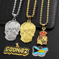 Collier personnalisé avec logo, pour femmes et hommes, en or et argent, en acier inoxydable moulé sous pression, pendentifs animaux 3D tendance pour collier