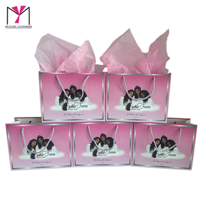 MuYang Custom logo Luxury Gold Stamp Paperboard Shipping <b>Bag</b> for Hair and Household Products Packaging - Product Image 1