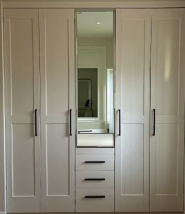 Armoire de chambre à coucher sur mesure, armoire moderne en bois, armoires de chambre, miroir, prêt à assembler - Product Image 4