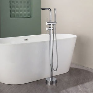 Conjunto de Bañera y Ducha de Lujo Moderno Cromado Negro de Latón de Grado A para Hotel - Product Image 3