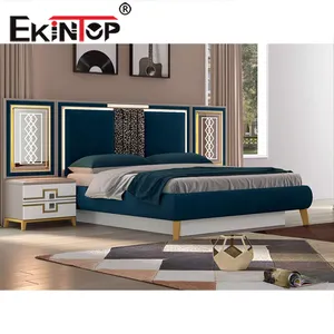 Ekintop cama de luxo moderna plataforma, cama cama king madeira
