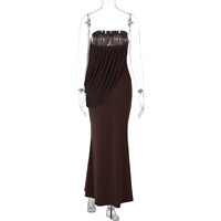GX1847 Nouvelle Collection Été 2026 – Robe Longue Tube Sans Manches Sexy et Élégante pour Femme – Style Urbain Unique et Uni – Vêtements Féminins Tendance