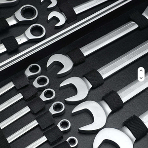 Jeu de clés à cliquet à tête mobile 22 pièces, clés à fourche, outils de réparation de camions - Product Image 3