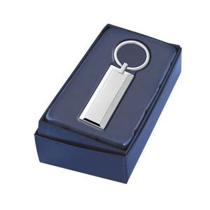 Portachiavi con Placca Rettangolare 65X25.5 Mm, Anello Portachiavi in Metallo con Finitura Argento - Product Image 2