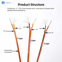 Kabel RTD Berisolasi Lapis Ganda Poliimida & PTFE dengan Kawat Berinti 2/3/4 Inti dan Pelindung Anyaman Baja Tahan Karat