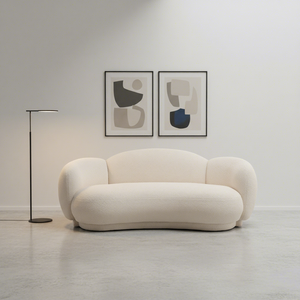 Sofá Nube de <span class=keywords><strong>3</strong></span> <span class=keywords><strong>Plazas</strong></span> Lujoso Minimalista para Sala de Estar Nórdica, Cómodo de Cachemira de Cordero, Fabricante Directo OEM ODM - Product Image 1