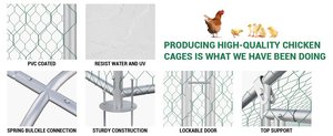 Recinto per Animali Domestici, Gabbia Grande in Metallo per Conigli e Anatre, Pollaio Esterno con Recinzione per Galline e Pollame - Product Image 4