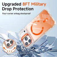 Coque de téléphone magnétique transparente à dégradé tendance pour iPhone 17 Pro Max 16 Plus 17 Air avec support d'objectif métallique dissimulé et protection intégrale