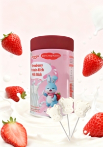 Günlük Beslenme Çilekli Süt Stick Yüksek Proteinli Düşük Şekerli A2 Süt Bazlı Çocuklar İçin - Product Image 1