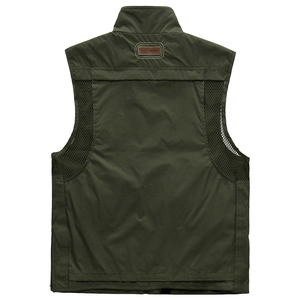 Gilet da lavoro di sicurezza con tasca in rete gilet da pesca da uomo con tasca in rete Multi tasca per il tempo libero veloce pesca a secco gilet pubblicitario - Product Image 5