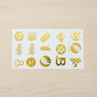 Autocollant décoratif personnalisé avec logo en feuille d'or numérique, finition brillante, pour emballage haut de gamme